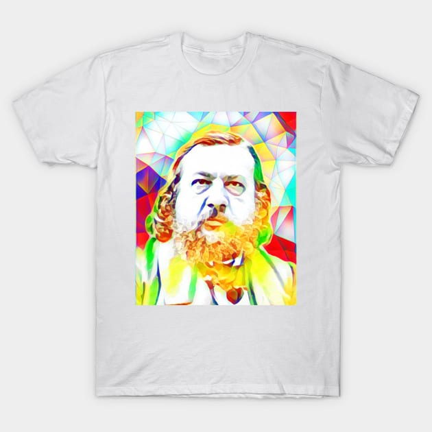 Theophile Gautier Colourful Portrait | Theophile Gautier Artwork 11 T-Shirt by JustLit